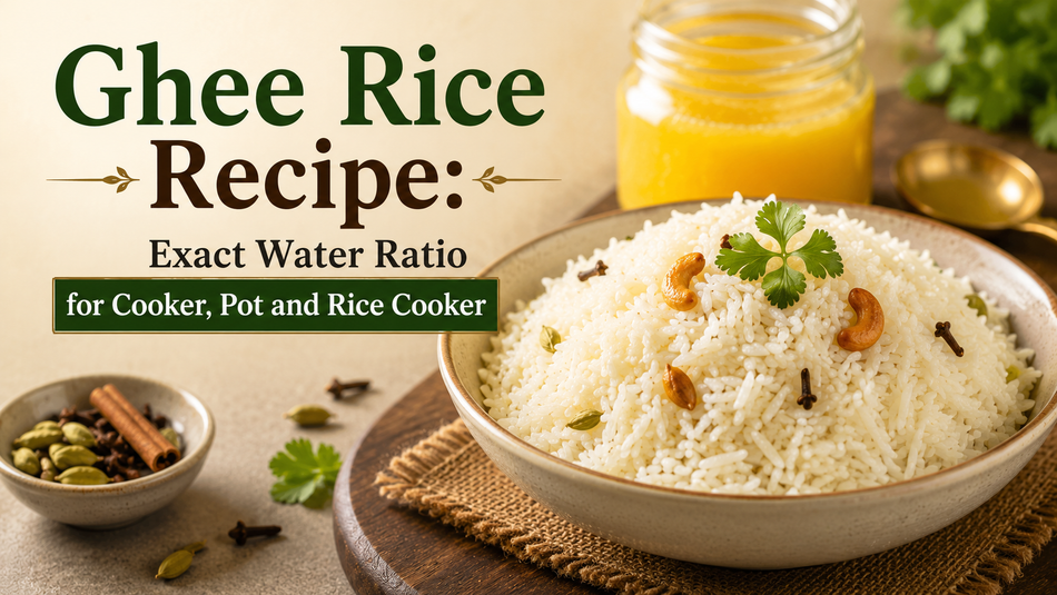 Ghee Rice Recipe: Exact Water Ratio for Cooker, Pot and Rice Cooker