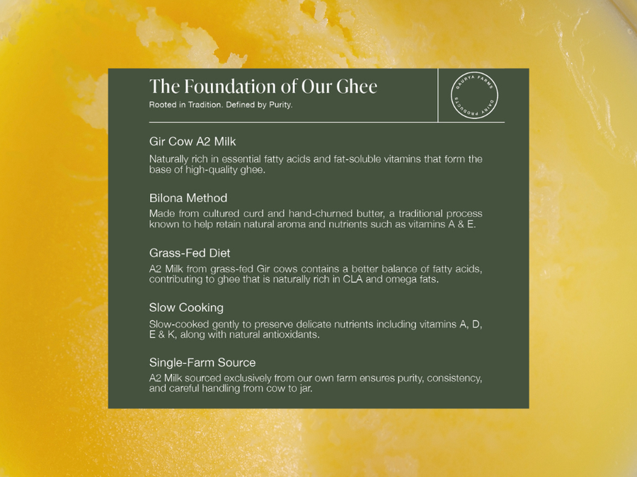 Gaurya Farms ghee foundation ingredients Gir cow milk