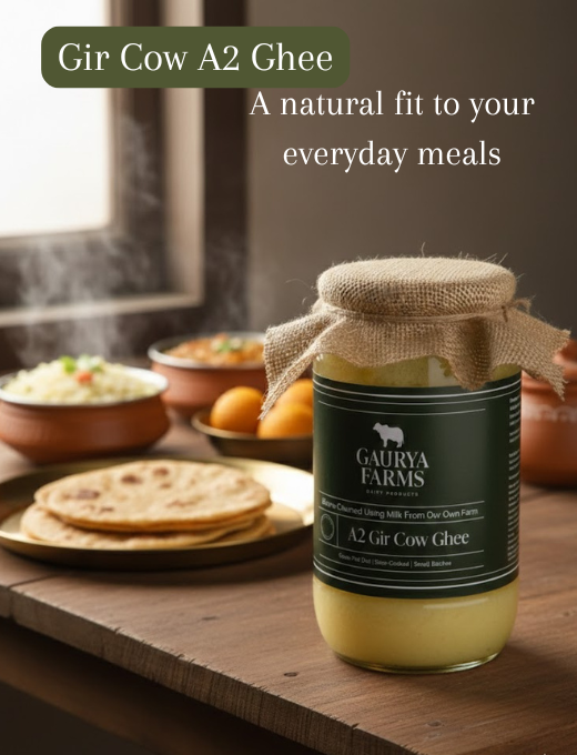 Comparison of Gaurya Farms ghee with regular ghee